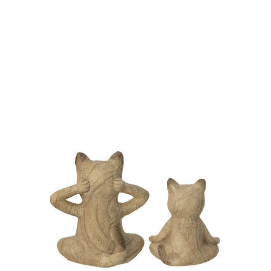 J-Line Set Van 2 Kat Yoga Wood Imitation Poly Naturel