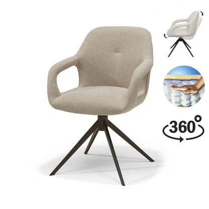 Move armstoel Stof Sahara Glacier Ash - Relax functie - frame anodic brown