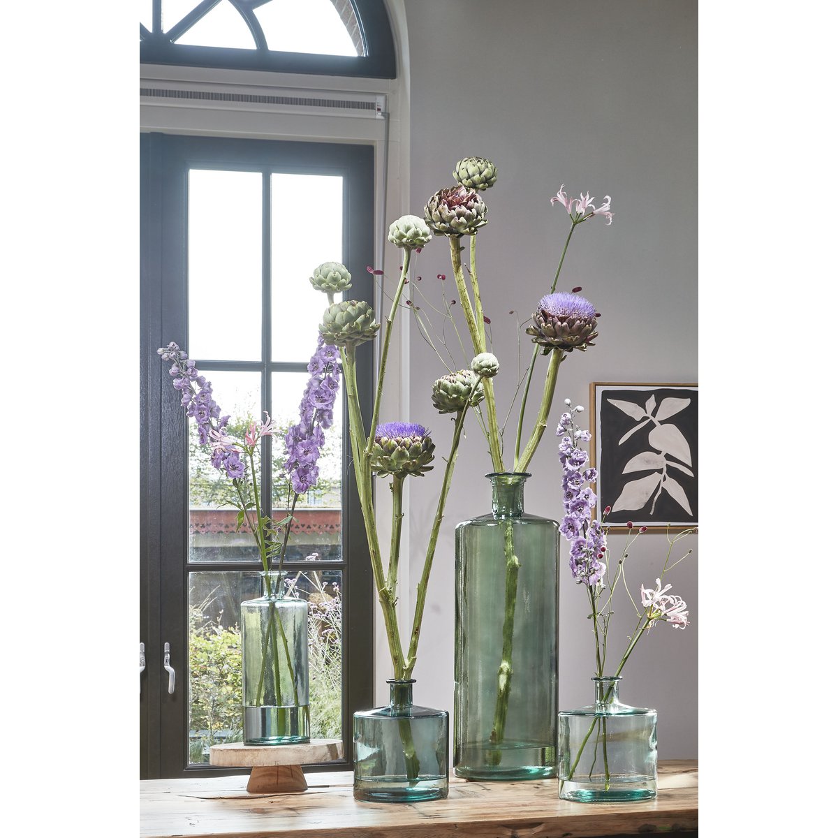 Guan Fles Vaas - H75 x Ø25 cm - Groen