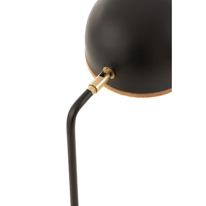 J-Line tafellamp Evy - metaal/hout - zwart/naturel