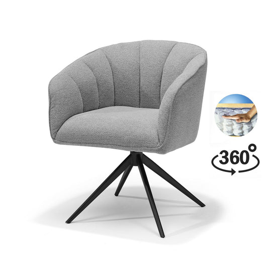 Cocoon armstoel Stof Sahara Grey - 360 Draaibaar frame Zwart