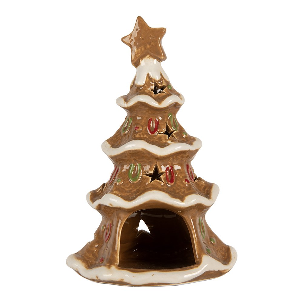Waxinelichthouder kerstboom 11x8x17 cm
