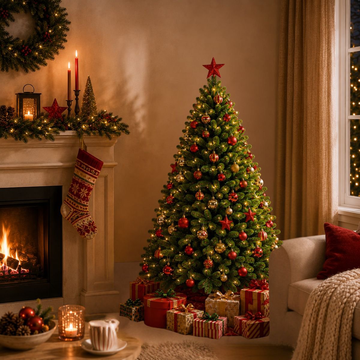 Kunstkerstboom Tsuga H155cm Ø104cm Groen