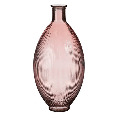 Firenza Fles Vaas - H59 x Ø29 cm - Gerecycled Glas - Lichtroze
