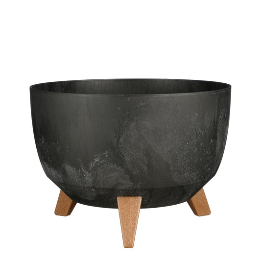 Plantenbak buiten Doppio Zwart Ø 33 cm H18,5
