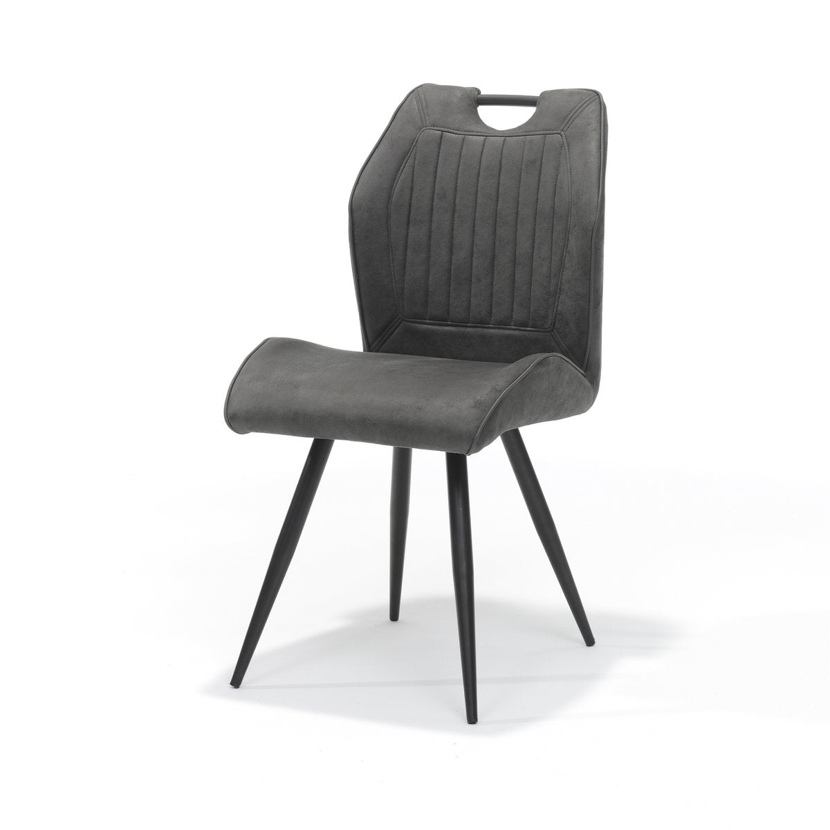Stoel Garda zwart Stof Soft Antraciet