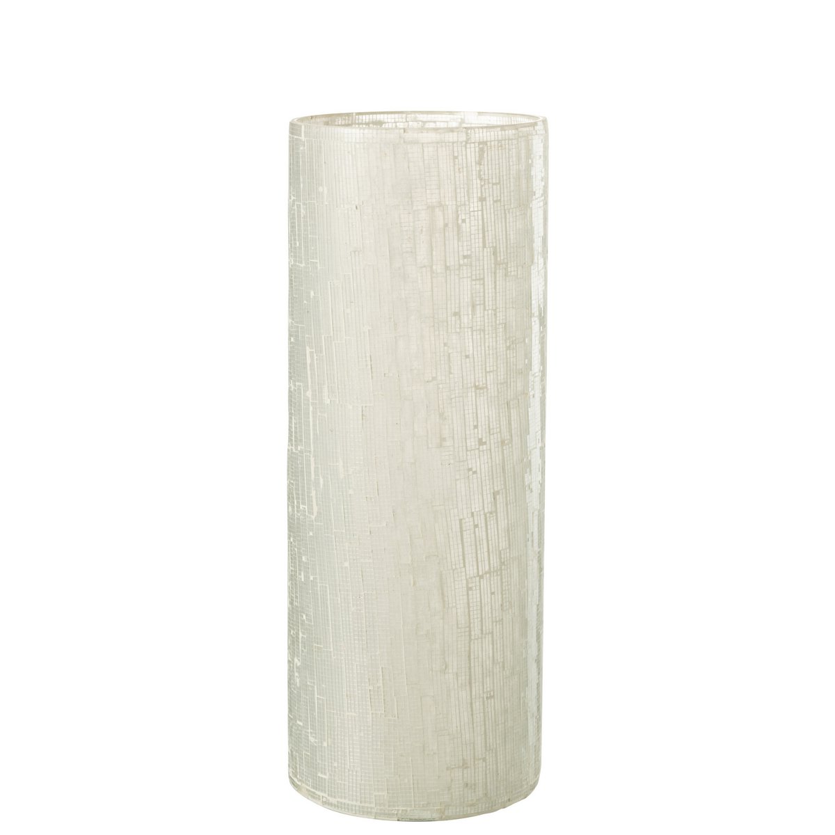 J-Line vaas Mozaiek - glas - lichtgrijs - large - 43 cm hoog