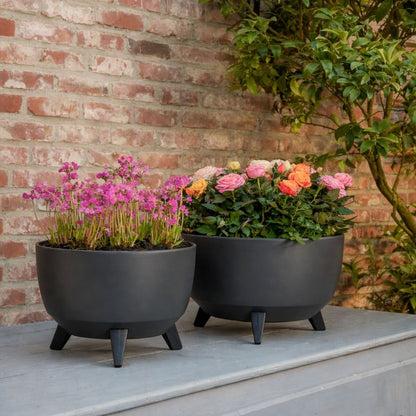 Plantenbak buiten Doppio Antraciet Ø33 cm H18,5 cm