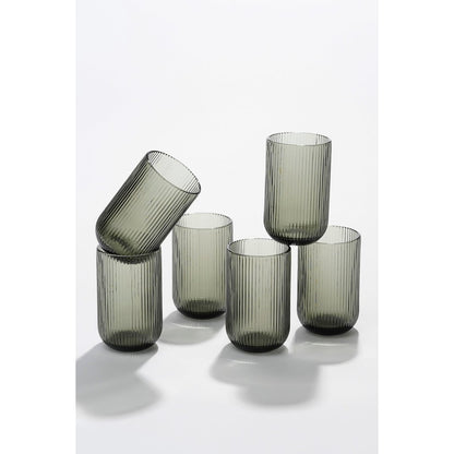 Merlot Drinkglas - Set van 6 - 400 ml - Glas -Grijs