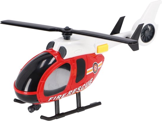 Rapid Wheels Autotransporter Brandweer + Auto en Helikopter + Licht en Geluid