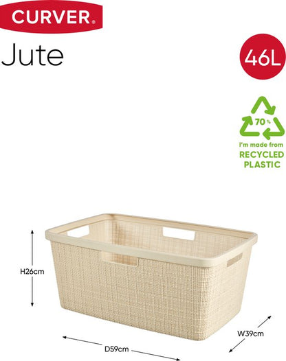 Curver Wasmand Jute-Look 46L Crème