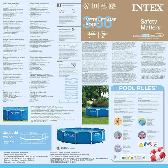 Intex 28210 Frame Zwembad 366x76cm