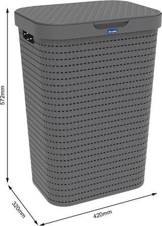 Rotho Country Wasmand 55L Antraciet