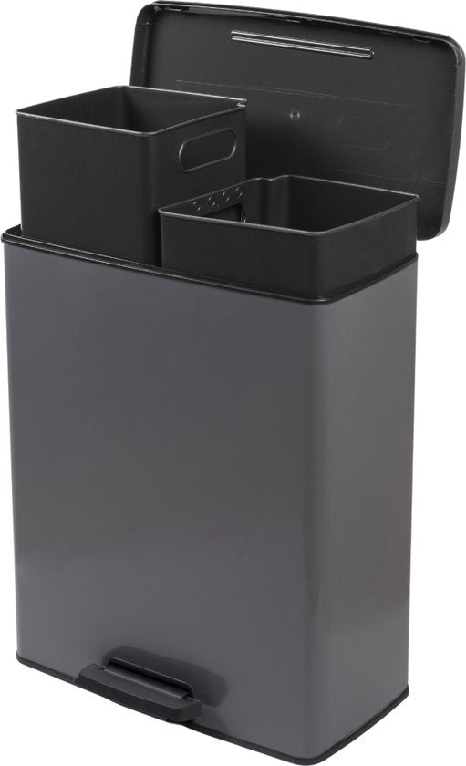 Curver Deco Bin Duo 26L+26L Cool Grey