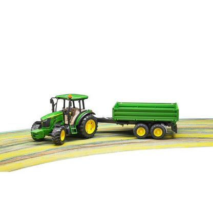 Bruder Tractor John Deere 5115M met Aanhanger