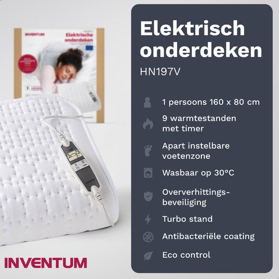 Inventum HN197V 1-Persoons Elektrische Onderdeken