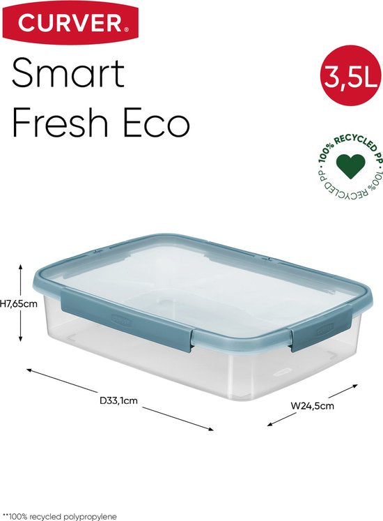 Curver Smart Fresh Vershouddoos Rechthoekig Laag 3.5L Transparant/Grijs