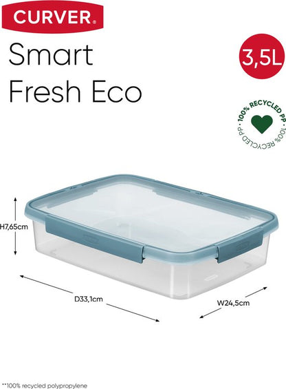 Curver Smart Fresh Vershouddoos Rechthoekig Laag 3.5L Transparant/Grijs