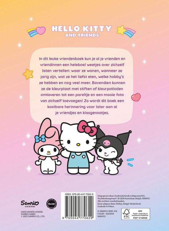 Deltas Hello Kitty vriendenboek
