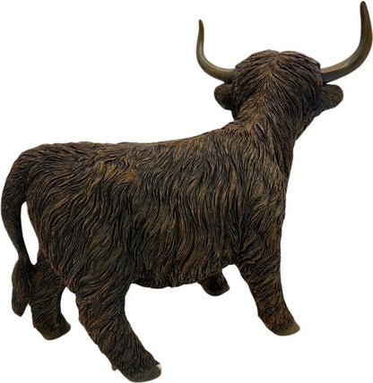Beeld Schotse hooglander Staand bruin L39cm H33cm