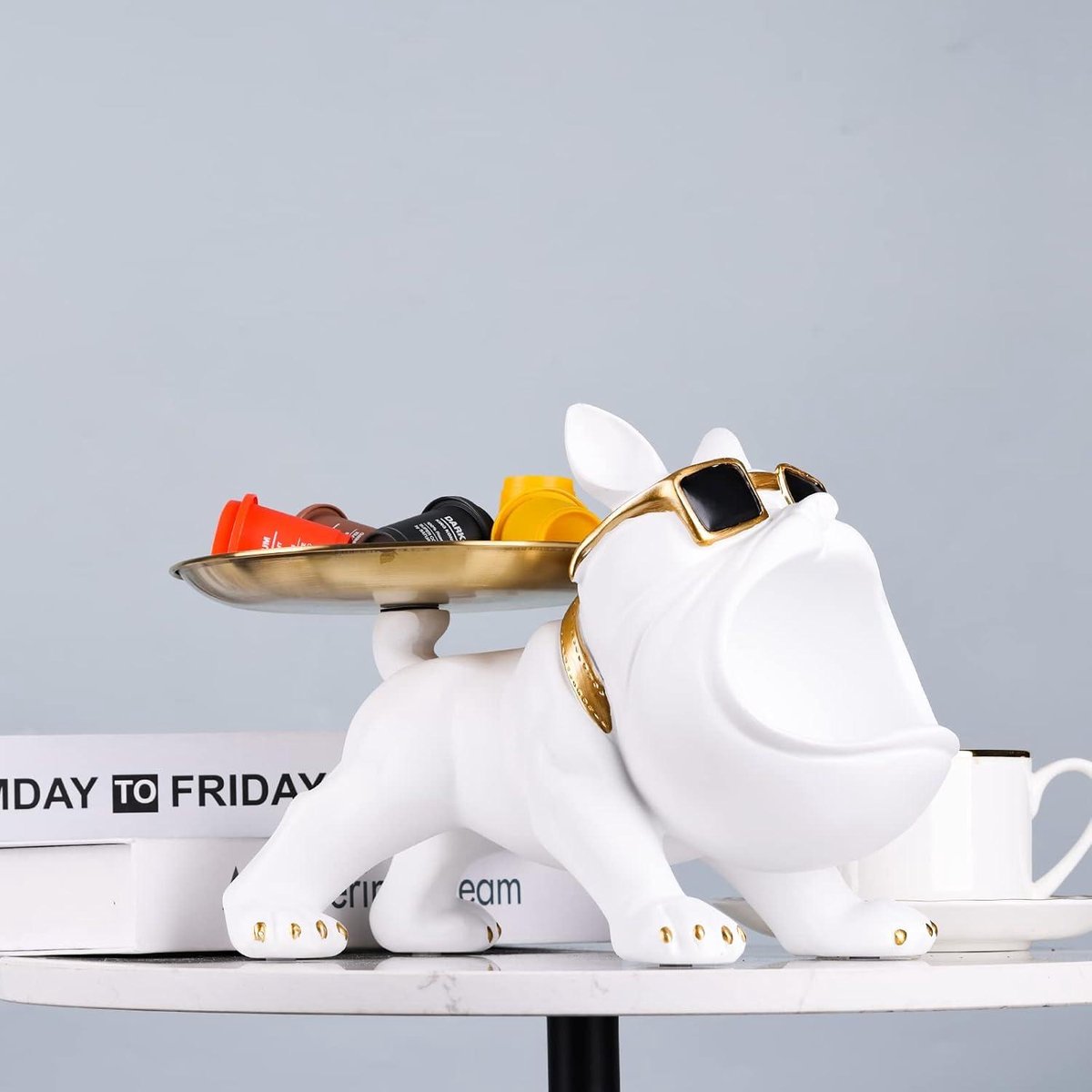 Bulldog wit met opbergbakje