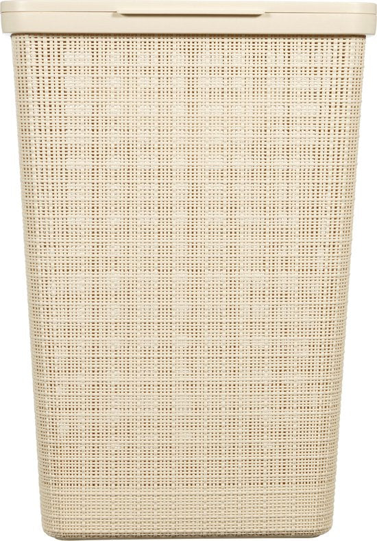Curver Wasmand met Deksel Jute-Look 58L Crème