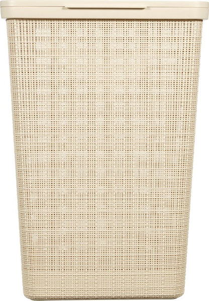 Curver Wasmand met Deksel Jute-Look 58L Crème