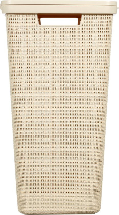 Curver Wasmand met Deksel Jute-Look 58L Crème