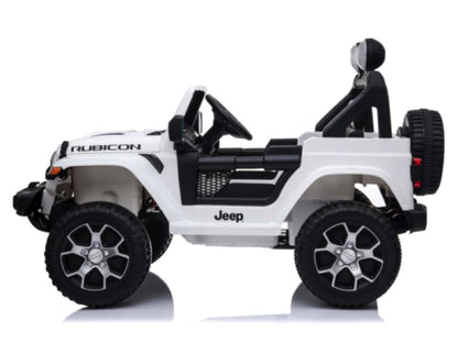 Jeep Wrangler Rubicon, 12V Kinderauto Met Lithium Accu, Rubberen Banden, Leder Zitje