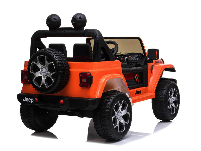 Jeep Wrangler Rubicon, 12V Kinderauto Met Lithium Accu, Rubberen Banden, Leder Zitje