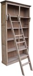 Boekenkast Met Trap-136x40x235-Naturel-Teak