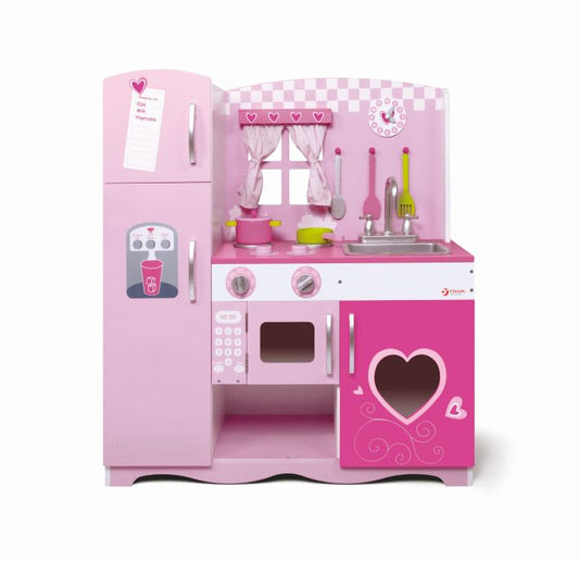 Keuken in hout - roze - 83x31x91 cm