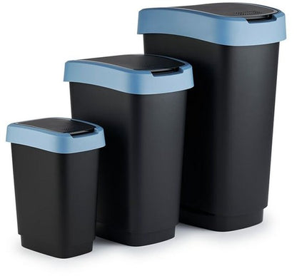 Rotho Twist Afvalbak 10L Horizon Blauw/Antraciet
