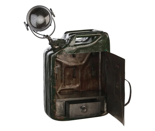 Sleutelkast met lamp "PetrolCan" roest / 45x46cm
