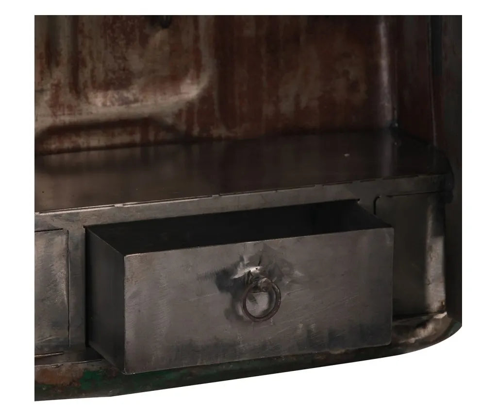 Sleutelkast met lamp "PetrolCan" roest / 45x46cm