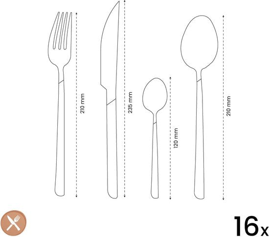 Amefa Eclat Lumino Bestekset 16-delig Zwart