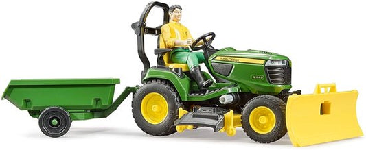 Bruder 62104 Bworld John Deere Zitmaaier + Aanhanger en Tuinman