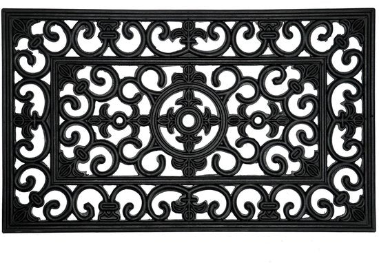 Hamat Rubberen Deurmat French Lilly 45x75 cm Zwart