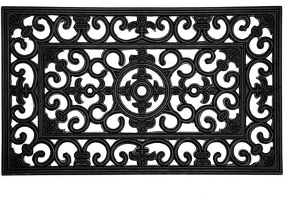 Hamat Rubberen Deurmat French Lilly 45x75 cm Zwart