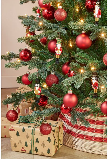 Kerstbal decoratie notenkraker Rood