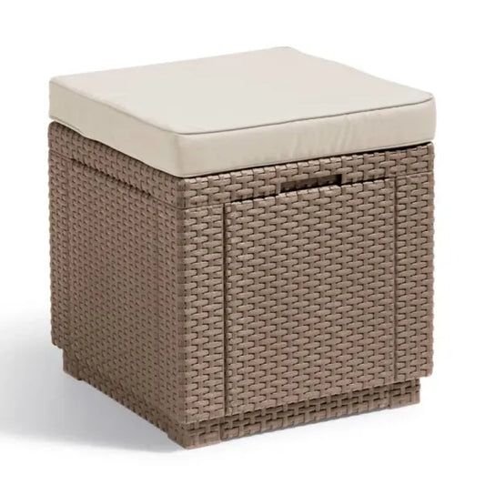 Cube Opbergpoef met Kussen Cappuccino
