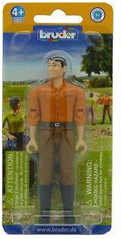 Bruder 60007 Man met Bruine Broek en Oranje Overhemd