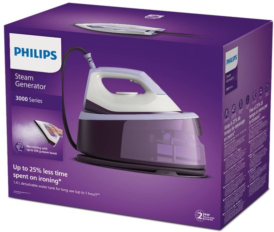 Philips PSG3000/30 3000 Series Stoomgenerator 1.4L Paars/Wit