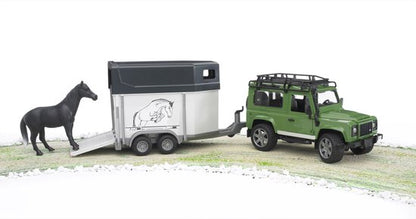 Bruder 02592 Landrover met Paardentrailer + Paard