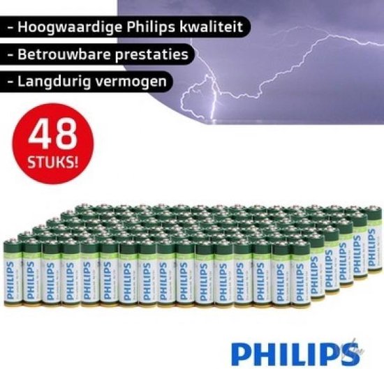 Philips batterij Longlife AA R6 12x4st
