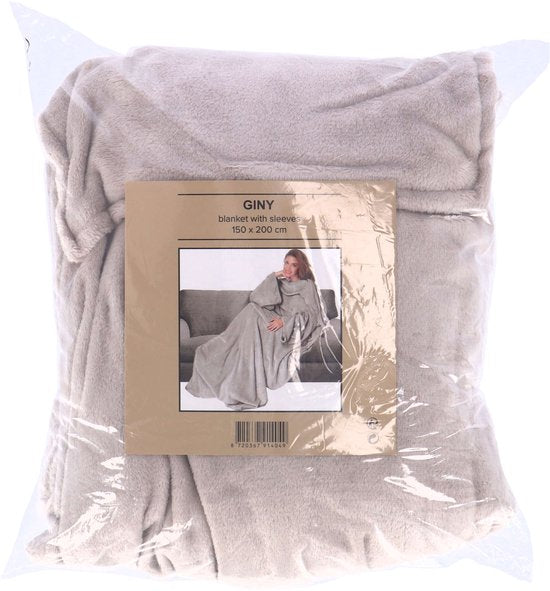 Giny Fleece Plaid met Mouwen 150x200 cm Pumice Stone