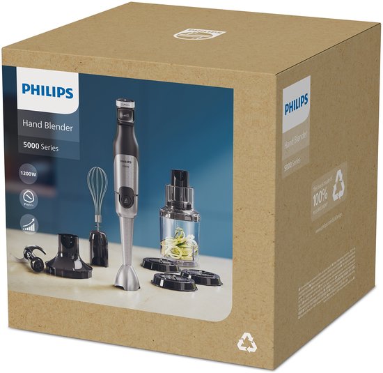 Philips HR2684/00 5000 Series XL Staafmixer Zwart/RVS