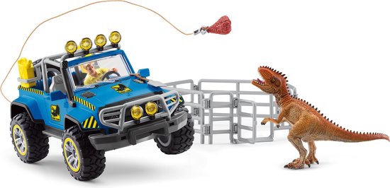 Schleich Dinosaarus Terreinwagen met Dino-Buitenpost