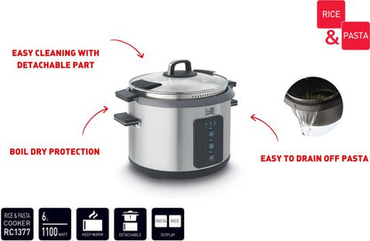 Fritel RC1377 Rijst- en Pastakoker RVS/Zwart