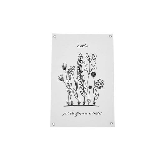 Tuinbordje - PVC - Bloemetjes buiten zetten